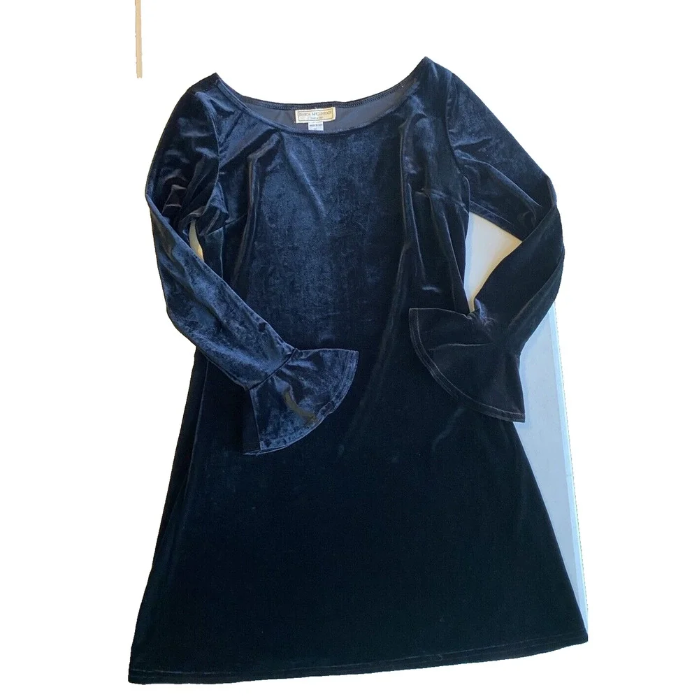 Jessica McClintock Gunne Sax Dress Size 11 Vintage Black Velvet Prom Party Guest
